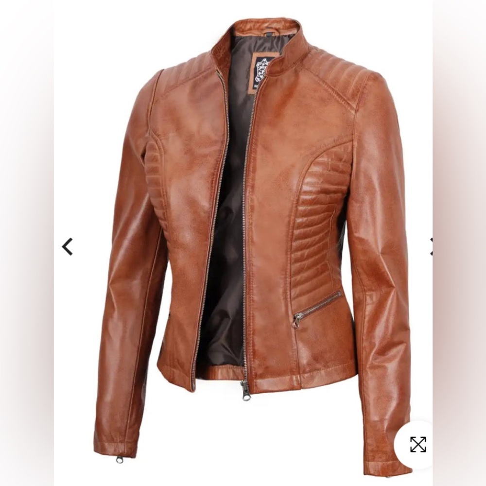 Decrum Rachel Cafe Racer Leather Jacket - XL - new 🛍️